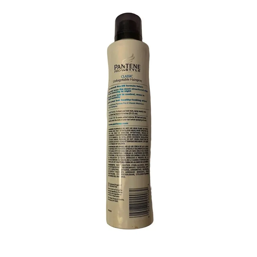 Pantene Style Pro-V Classic Unforgettable Hairspray Long-Lasting Max Hold 9.5 Oz